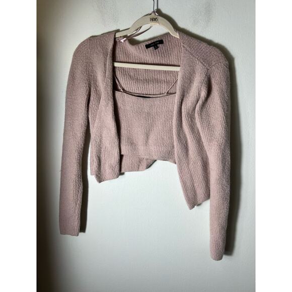 Love Tree Pale Pink spaghetti strap tube top with crop vest size Small - Picture 1 of 3